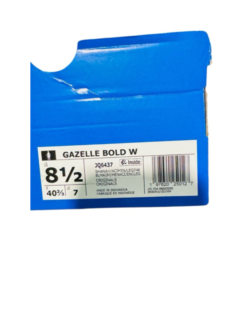Women's Adidas Gazelle Bold Blue Teal Sneakers 8.5 - Picture 6 of 6
